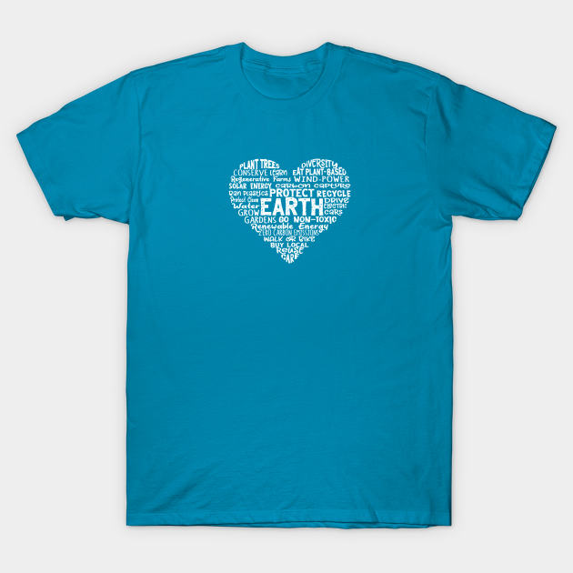 Heart Earth Word Cloud - Earth - T-Shirt