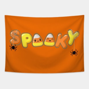 Spooky Sweet Candy Corn with Spiders Tapestry