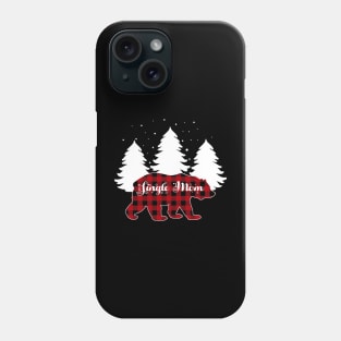 Single Mom Bear Buffalo Red Plaid Matching Family Christmas Phone Case