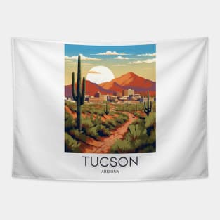 A Pop Art Travel Print of Tucson - Arizona - US Tapestry