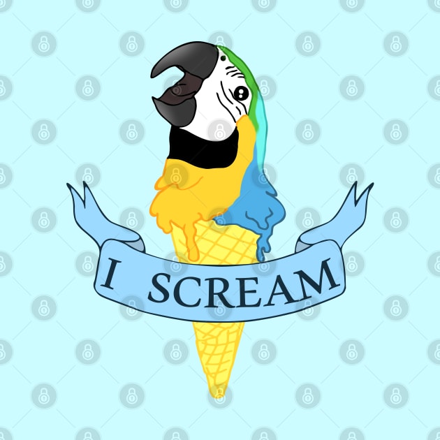 I scream Ice cream Blue Gold Macaw by FandomizedRose