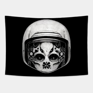 Day of the Dead Retro Helmet Tapestry