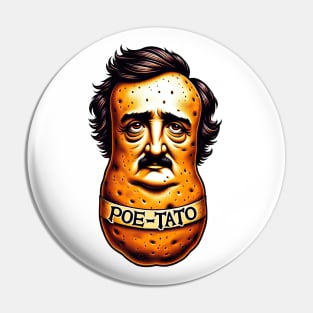 Edgar Allan Poe Poe-Tato Funny Food Pun Pin