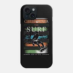 California The Surf Cool Surfer Design Phone Case