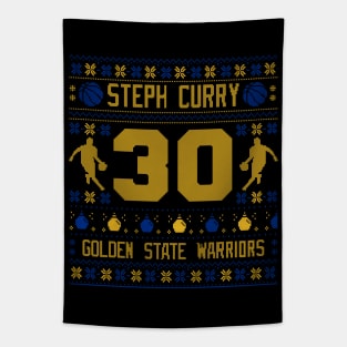 Steph Curry Ugly Sweater Pattern Tapestry