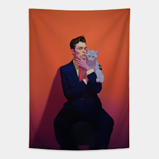 Portrait with a cat Tapestry