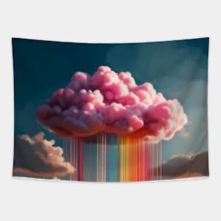 Rainbow rain Tapestry