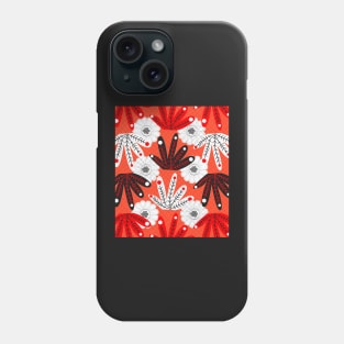 Festive floral ornament in red Phone Case