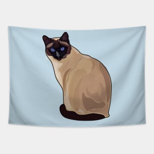 Siamese cat cartoon illustration Tapestry