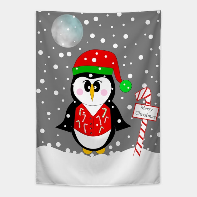 CHRISTMAS Funny Penguin. Tapestry by SartorisArt1