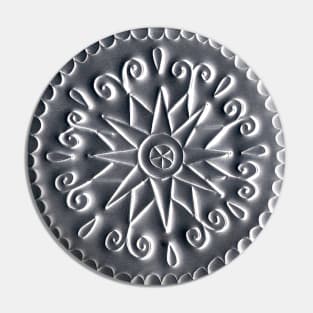 Silver Foil Mandala Pin