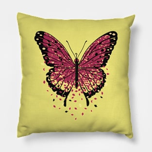 Monarch Butterfly Autumn Leaves Viva Magenta by Tobe Fonseca Pillow