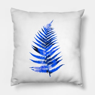 Blue Fern Leaf Pillow