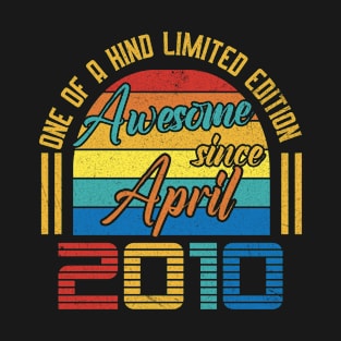 Awesome Since April 2010 13 Years Old 13th Birthday T-Shirt