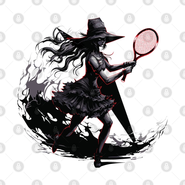 Gothic Witch Tennis - Halloween Design by PaulJus