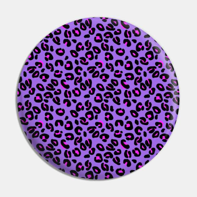 Bright Purple Leopard Spots Animal Print Pattern Pin by podartist