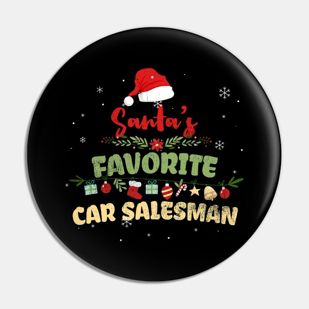 Cute Santa's Favorite Car Salesman Xmas Christmas Gift Pin by gaustadabhijot