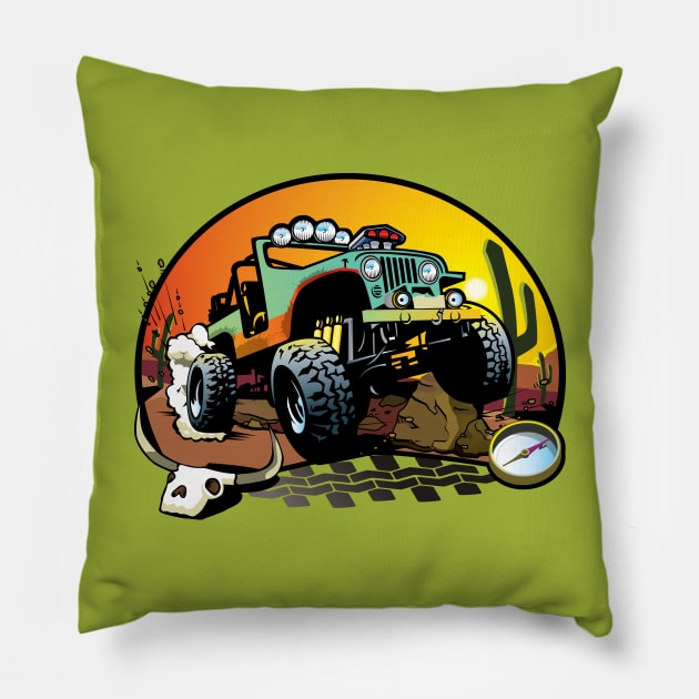 Jeep 4x4 Pillow by Sauher