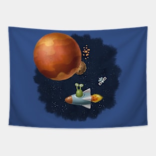 Aliens in space Tapestry