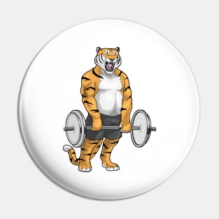 Tiger Bodybuilder Dumbbell Bodybuilding Pin