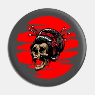 Geisha Skull Pin