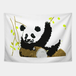 Sleeping panda with moustache Tapestry