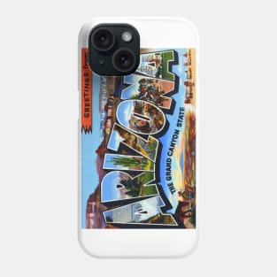 Greetings from Arizona - Vintage Large Letter Postcard Phone Case