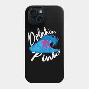 Making Waves with Pink Dolphin Wave: Explore the World of Surfing Pink River Dolphins Phone Case