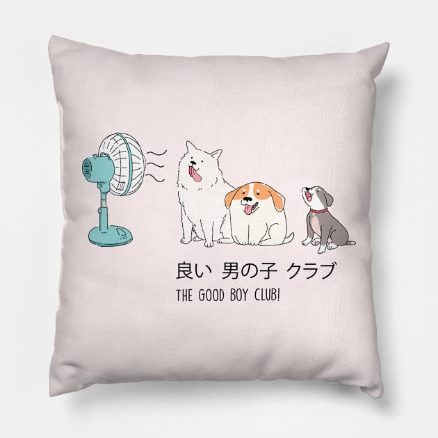 Good Boy Club - Cute Dogs Pillow by SuperrSunday