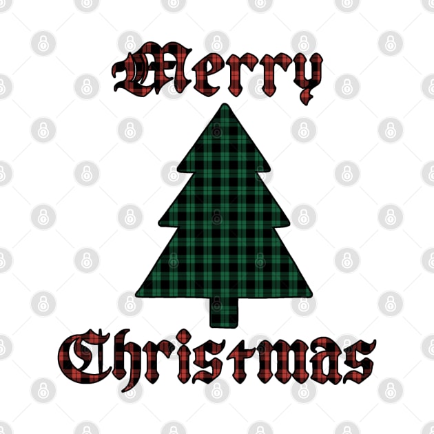 Merry Christmas Tree Plaid (Large Design) by Aeriskate