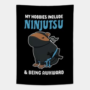 My hobbies include Ninjutsu and being awkward cartoon Capybara Tapestry