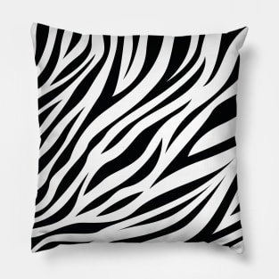 Zebra Skin Pattern Art | Black and White Pillow