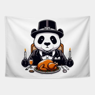 Happy Thanksgiving Giant Panda Tapestry