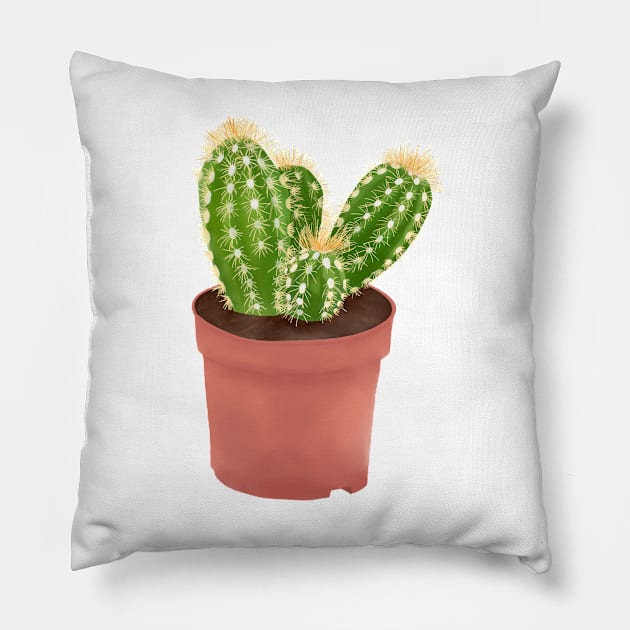 Cactus Drawing Pillow by DrawWithSacha