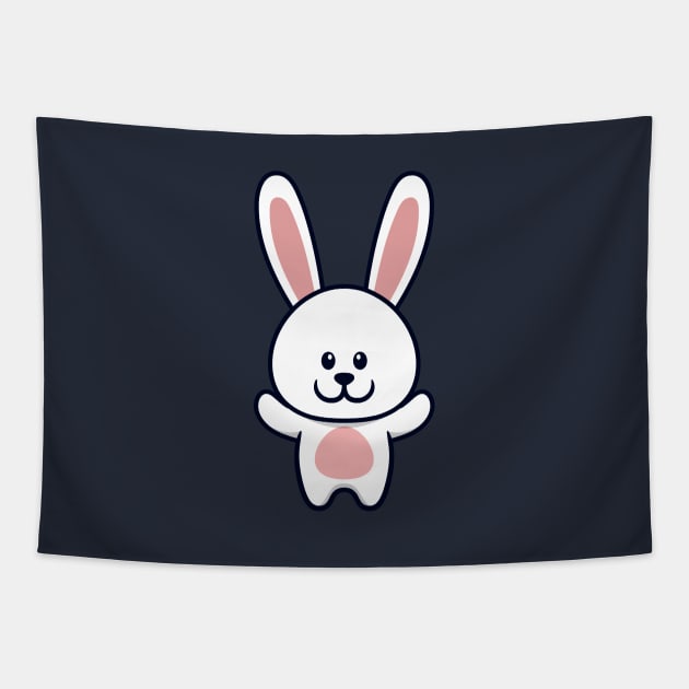 Cute Bunny Cartoon Tapestry by garistipis