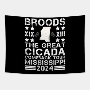 Great Cicada Comeback Tour Mississippi 2024 Cicada broods XIII and XIX in Mississippi Tapestry