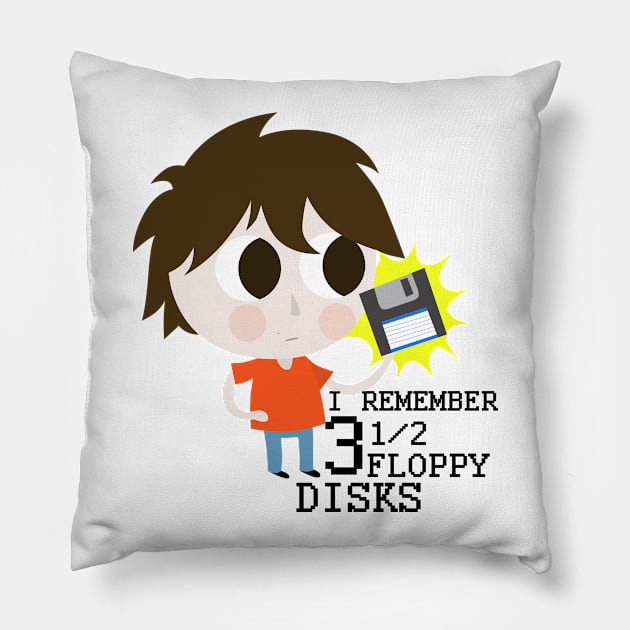 floppy disk love Pillow by maybeeloise