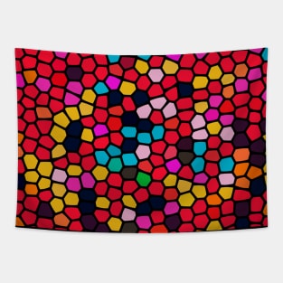 Painted Glass of Colorful Retro ZigZag Pattern Tapestry