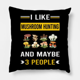 3 People Mushroom Hunting Mushrooms Mushrooming Mycology Mycologist Foraging Forager Pillow