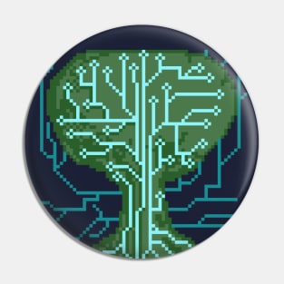 Pixel Art Circuit Tree Pin