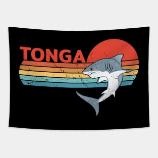 White Shark Kingdom of Tonga Vintage Travel Design Tapestry