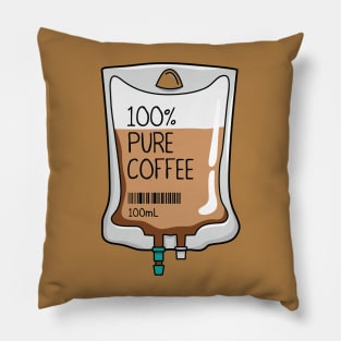 100% Pure Coffee IV Bag for medical and nursing students, nurses, doctors, and health workers who are coffee lovers Pillow