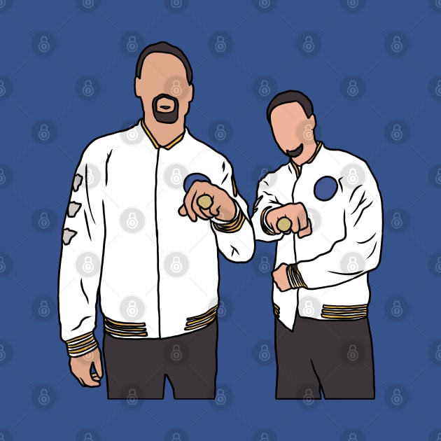 Klay Thompson, Steph Curry, and Their Rings by rattraptees