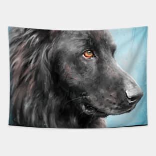 Painting of a Gorgeous Blue German Shepherd Looking to the Right Tapestry