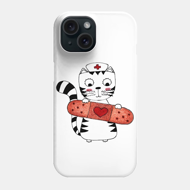 Yuna's Tender Touch | The Ambulance Nurse Cat Phone Case by MiracelArt