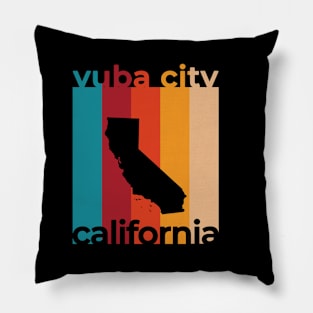 Yuba City California Retro Pillow