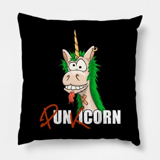 Punkicorn Funny Punk Style Mohawk Unicorn Punkrock Pillow