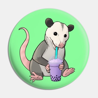 Possum with bubble tea Pin