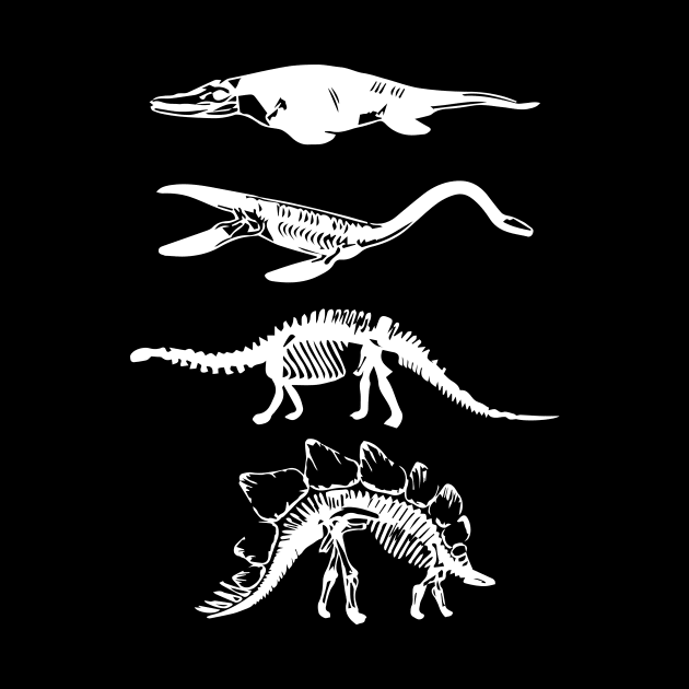 Dinosaurs in white by NickiPostsStuff