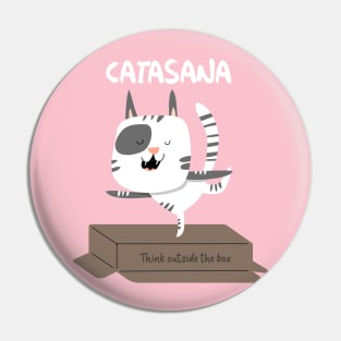 Yoga Cat / Yoga Lovers / Yoga Training T-shirt / Cute Cat Doing Yoga / Think Outside The Box Pin